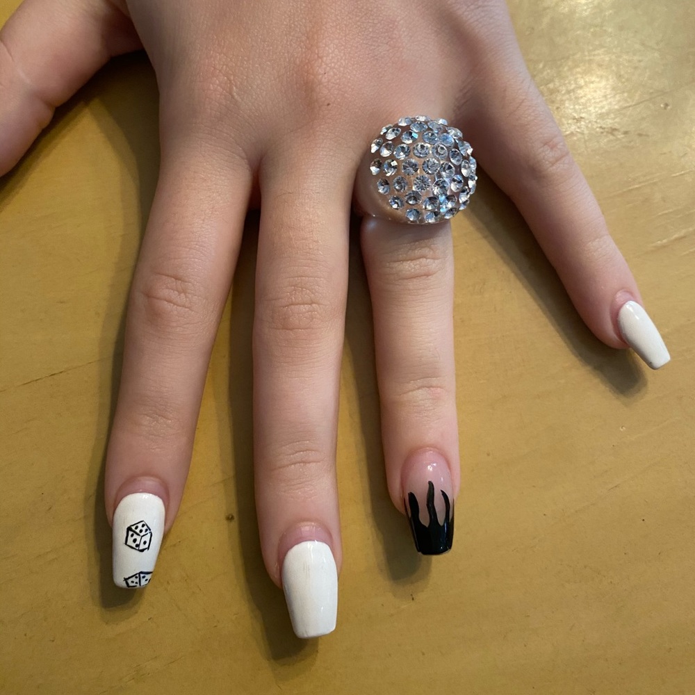 Crystal acrylic dome ring.